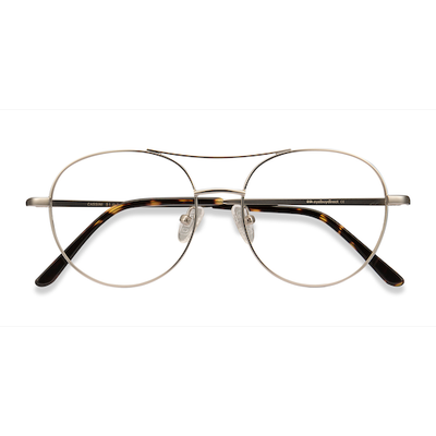 Unisex s aviator Silver Metal Prescription eyeglasses - Eyebuydirect s Cassini
