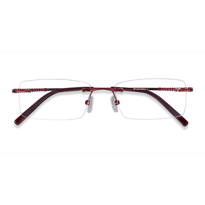 Female s rectangle Burgundy Metal Prescription eyeglasses - Eyebuydirect s Earl