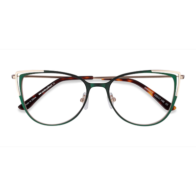 Female s horn Green & Gold Metal Prescription eyeglasses - Eyebuydirect s Garance