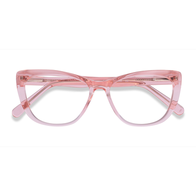 Female s horn Clear Pink Acetate Prescription eyeglasses - Eyebuydirect s Charlotte