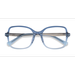 Female s square Clear Blue Acetate,Metal Prescription eyeglasses - Eyebuydirect s Clematis