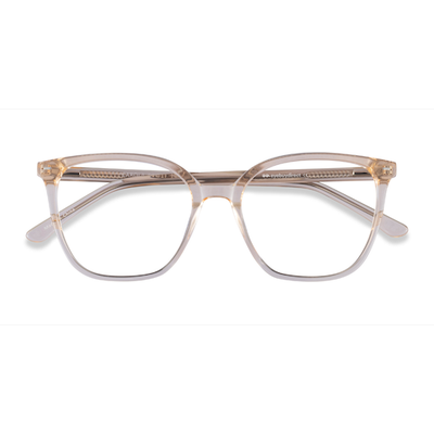 Female s square Clear Yellow Acetate Prescription eyeglasses - Eyebuydirect s Carola