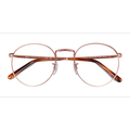 Unisex s round Rose Gold Metal Prescription eyeglasses - Eyebuydirect s Ray-Ban RB3637V New Round