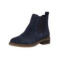 s.Oliver Damen Chelsea Boots aus Wildleder Blockabsatz Blau (Navy), 42