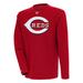 Men's Antigua Red Cincinnati Reds Flier Bunker Pullover Sweatshirt