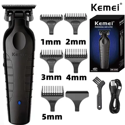 Kemei 2299-Tondeuse à cheveux sans fil pour barbier 0mm machine de découpe et finition électrique
