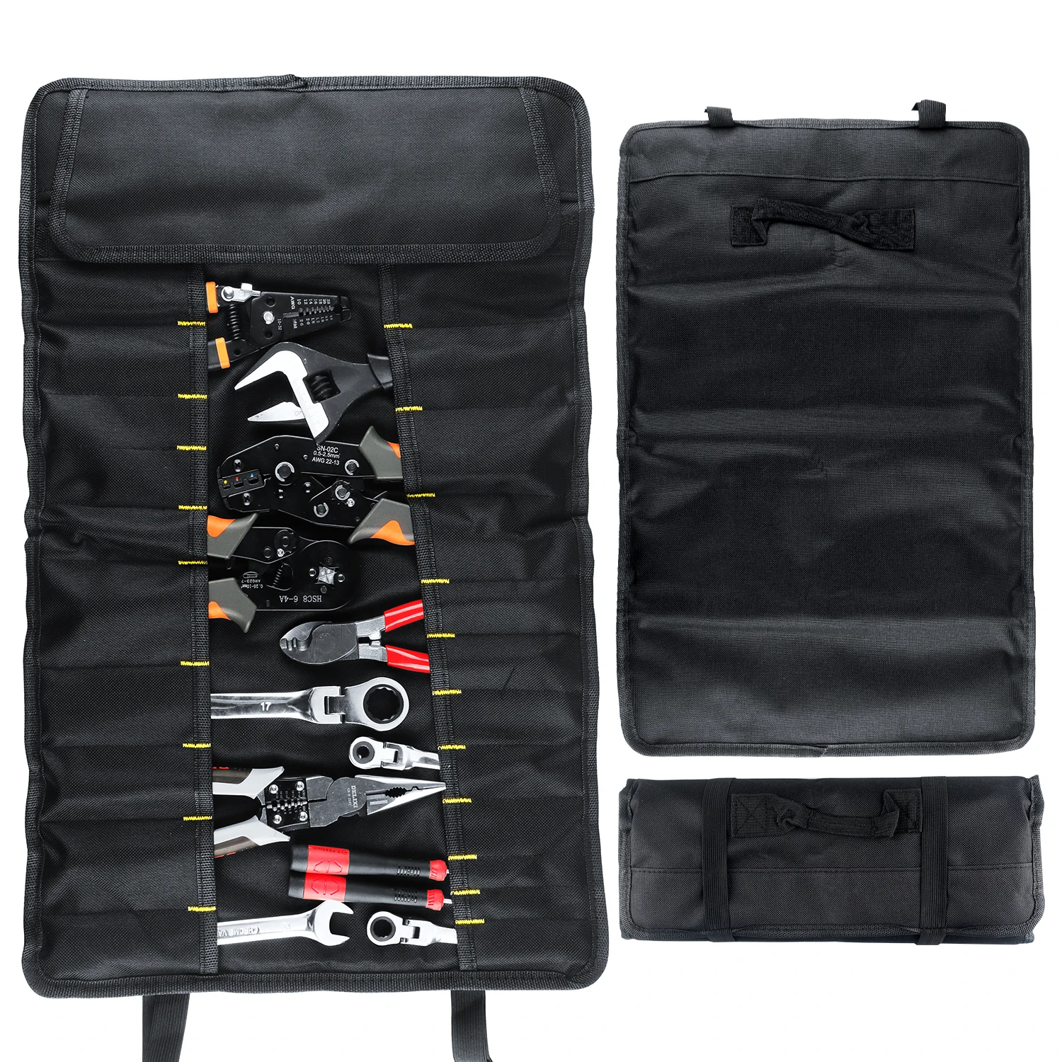 Sac à outils en rouleau, sac à outils à 23 poches, sac à rouleau multi-outils Portable, organisateur de rouleau de kit d'outils, rangement d'outils en rouleau de clé à tournevis