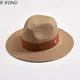 New Summer Straw Hats for Women Men Panama Travel Beach Sun Hat Ribbon Decoration Elegant Luxury