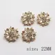 LKERAN 10pcs 22MM High-end Snowflake Crystal Glass Alloy Handle Button Diy Sewing Sweater Clothing