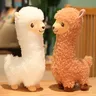 Furry Plush Llama Alpaca Plush Toy Stuffed Soft Long Plush Lifelike Alpaca Sheep Hug Throw Pillow