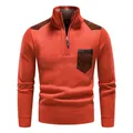 Top Quality Men's Fleece Sweater Half Zipper Up Jerseys Autumn Winter Turtleneck Y2K Sweatshirts