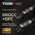 TODN power cable hifi OCC&OFC high-end audio cable EU/US Carbon fiber plug Rhodium plated plug