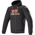 Alpinestars FQ20 Chrome Ignition Monster Motorrad Zip Hoodie, schwarz-weiss-rot, Größe S