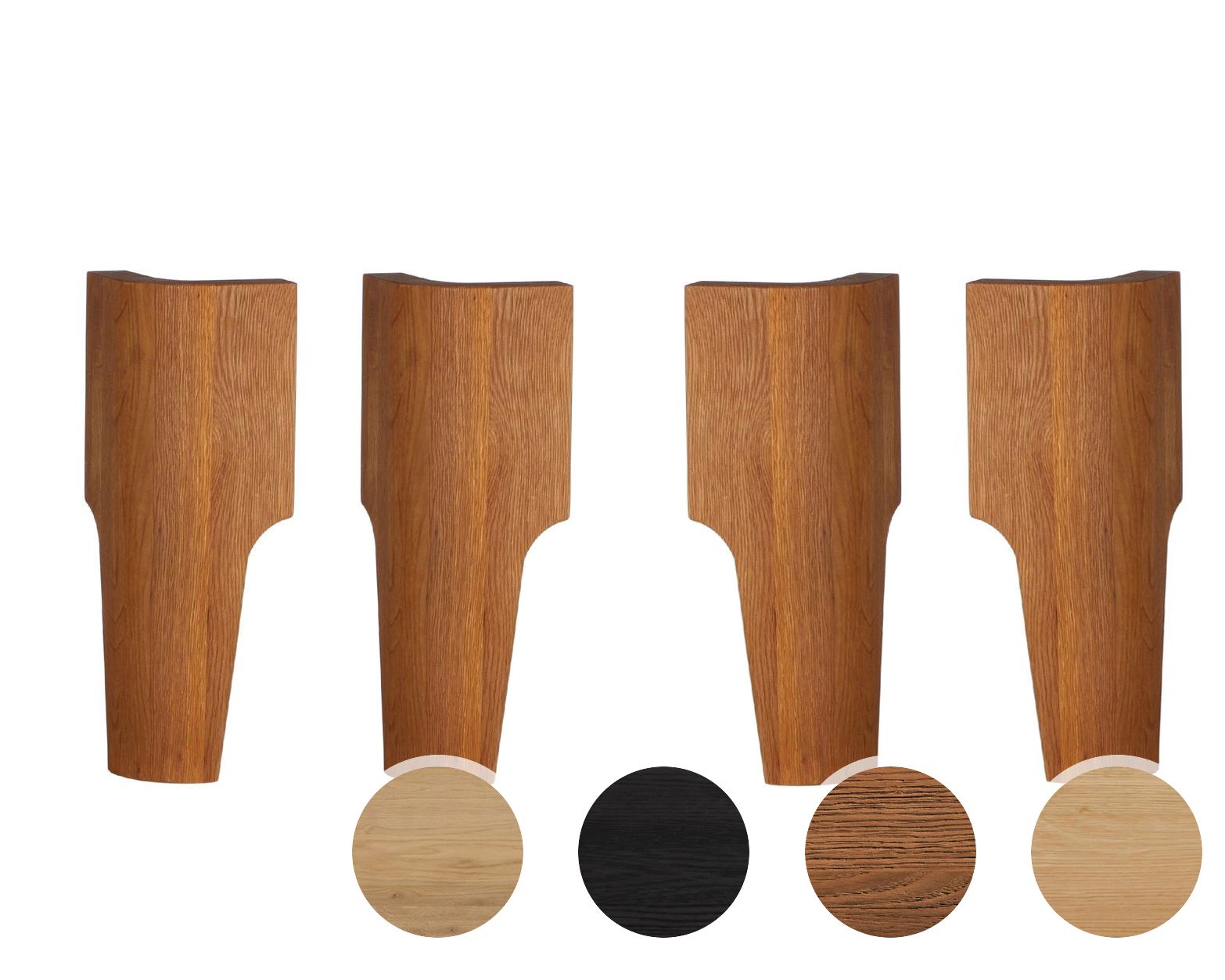 Hasena Oak-Line Füsse Xylo 4er-Set / 25 cm / Nussbaum, geölt Image
