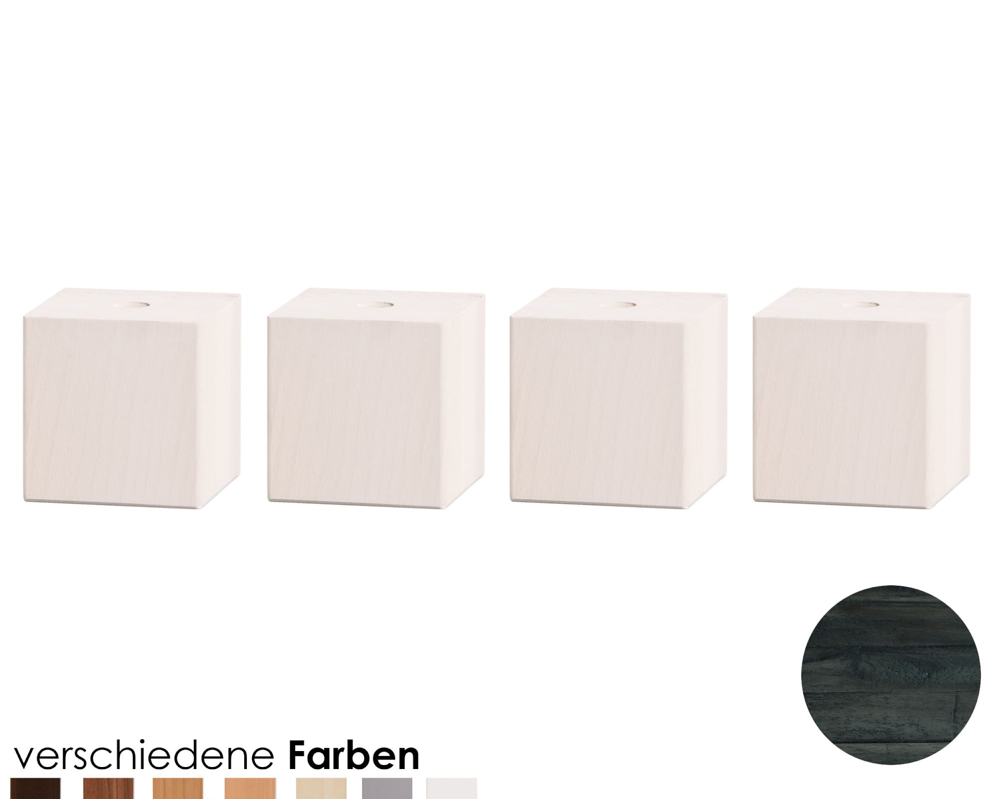 Hasena Moderno Füsse Ivio 4er-Set / 25 cm / Eiche uniq clear, geölt Image