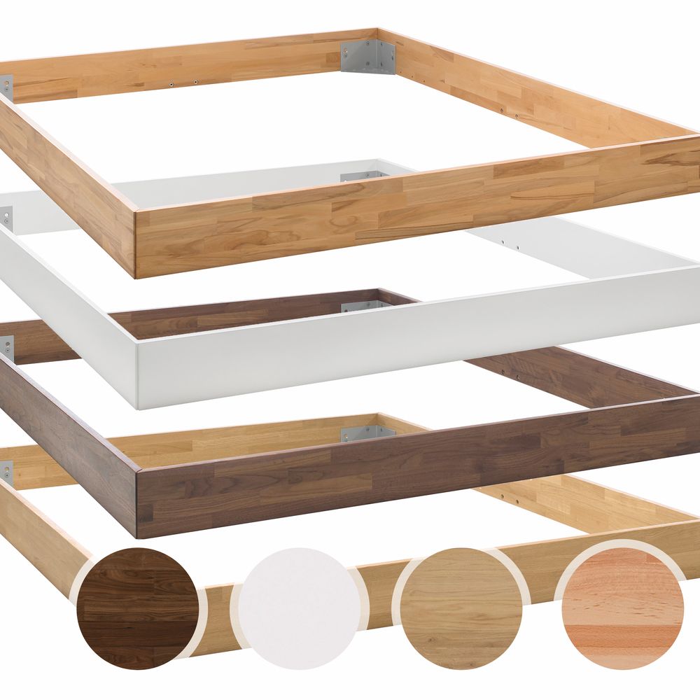 Hasena Moderno Massivholz Bettrahmen Trento 16 120x200 cm / Nussbaum, geölt