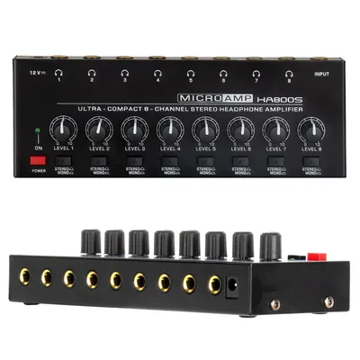 8 Kanal-Stereo-Kopfhörer-Verstärker tragbarer, rausch armer Audio verstärker mit Netzteil Image