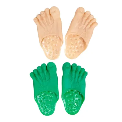 PVC lustige nackte Füße Hausschuhe Bigfoot Schuhe Zehenrutschen Wohnungen Party lustige Sandalen gruselig für Erwachsene Halloween Kostüm Zubehör Image