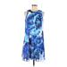 Calvin Klein Casual Dress: Blue Tie-dye Dresses - Women's Size 8