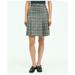 Brooks Brothers Women's Stretch Wool Prince of Wales A-Line Pleated Skirt | Grey | Size 12