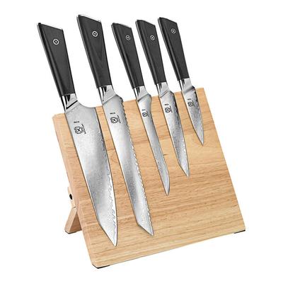 Mercer Culinary 6-Piece Damascus-Style Knife Set with Magnetic Rubberwood Stand M21995