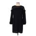 Ann Taylor LOFT Casual Dress - Sweater Dress: Black Dresses - Women's Size 10