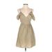 Madewell Casual Dress - Wrap: Tan Solid Dresses - Women's Size 0