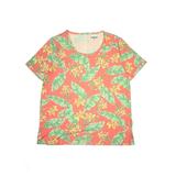 Lands' End Short Sleeve T-Shirt: Orange Jacquard Tops - Kids Girl's Size Medium