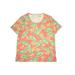 Lands' End Short Sleeve T-Shirt: Orange Jacquard Tops - Kids Girl's Size Medium