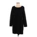 Tahari Casual Dress - Shift Scoop Neck Long sleeves: Black Print Dresses - Women's Size Large