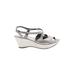 Plumeria Swimwear Wedges: Silver Solid Shoes - Women's Size 39 - Open Toe