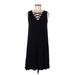 Philosophy Republic Clothing Casual Dress - A-Line: Black Solid Dresses - Women's Size Medium