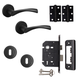 Marvel Lever on Rose Sashlock Door Handle - Matte Black - Complete Door Pack - Designer Levers