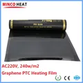 MINCO HEAT 0.5 ~ 4m2 AC220V 240w/m2 Film chauffant PTC en graphène infrarouge Anti-surchauffe tapis de sol chaud électrique fabriqué en corée