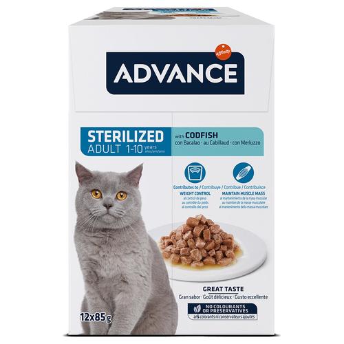 24x85g Advance Feline Sterilized Kabeljau Katzenfutter nass