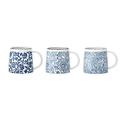 Bloomingville Tassen Molly, blau, Keramik, 3er Set