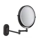 8 Inch Black Wall Mounted Makeup LED Mirror 3X-10X Magnifying USB Charing Double Side Bathroom Smart