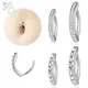 ZS 1 PC14K 925 Silver Navel Piercing For Women Girls Minimalist Zircon Belly Rings Belly Button Ring