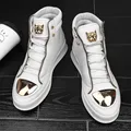 2022 Fashion Skateboard Shoes Leopard Platform Shoe Sport Training Shoes Men's Ankle Boots High Top