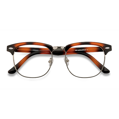 Unisex s browline Tortoise Plastic, Metal Prescription eyeglasses - Eyebuydirect s Coexist