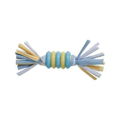 Snuggle Puppy Rings with Rope Puppy Chew Toy, Small, Blue