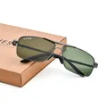 Shatar neue Doppels trahl Sonnenbrille Metallrahmen Glas linse Unisex Retro Mode grüne Linse UV400