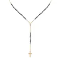 Katholischen Edelstahl Rosenkranz Perlen Kette Y Form Kreuz Anhänger Halskette Für Frauen Männer