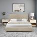 Full Size Upholstered Linen Platform bed with a Hydraulic Storage System