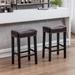 29" Counter Height Bar Stools for Kitchen Counter Backless Faux Leather Stools Farmhouse Island Chairs, Set of 2