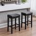 29" Counter Height Bar Stools for Kitchen Counter Backless Faux Leather Stools Farmhouse Island Chairs, Set of 2
