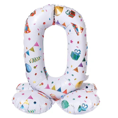 Ballon en forme de chiffre ""0"", tenant debout