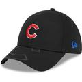 Men's New Era Black Chicago Cubs Top Visor 39THIRTY Flex Hat