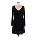 Nik and Nash Casual Dress - Sweater Dress: Black Solid Dresses - Women's Size Large