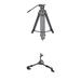 miliboo Aluminum Tripod with Flat Base Fluid Head Kit and Tripod Dolly MTT601A